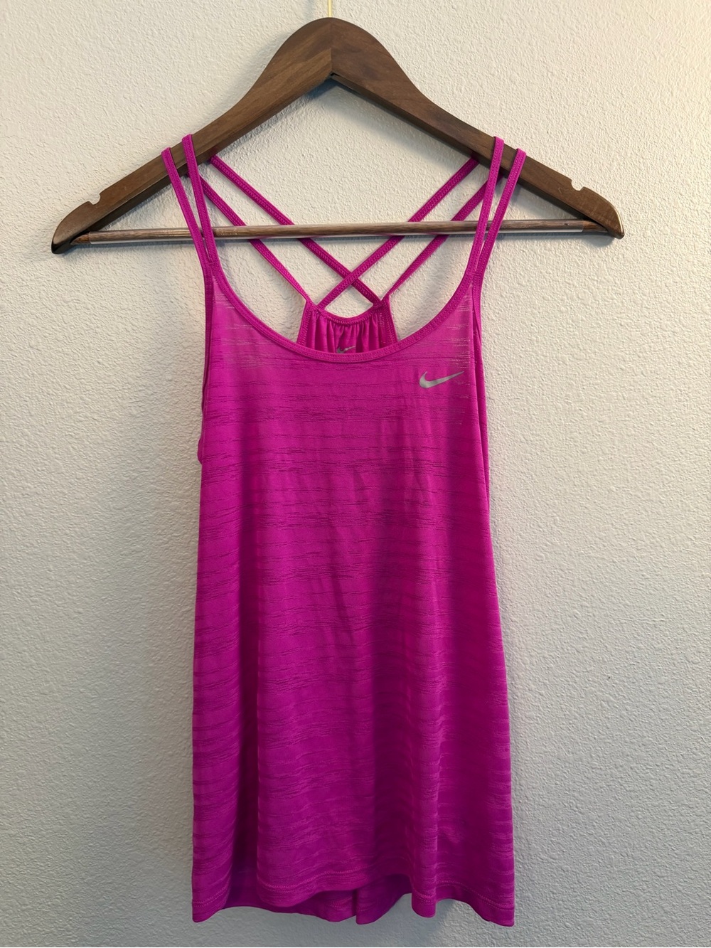 Nike Women's Pink Crisscross Strap Dri-fit Tank Top
